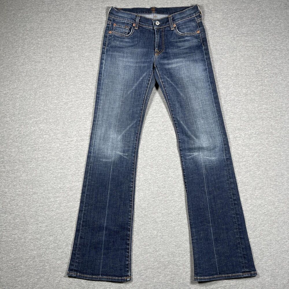 7 For All Mankind Bootcut Jeans Womens 28 Blue Mid Rise Denim Made in USA